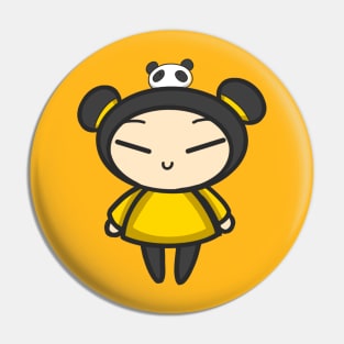 Yellow Pucca with a Panda Pin