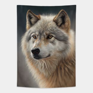 Arctic Gray Wolf - Oil paint Tapestry