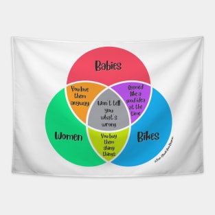 Venn Diagram Babies Women Bikes Tapestry