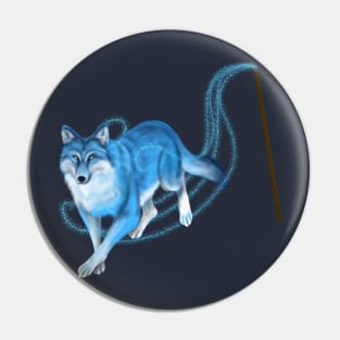 Magical Wolf Familiar Pin