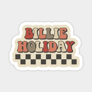 Billie Holiday Checkered Retro Groovy Style Magnet