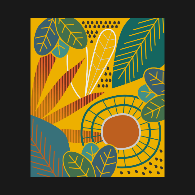 Golden tropical leaves by cocodes