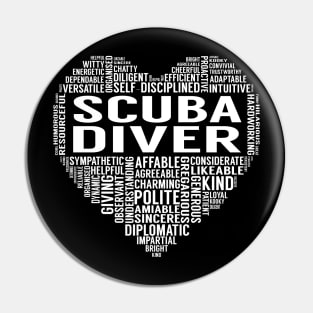 Scuba Diver Heart Pin