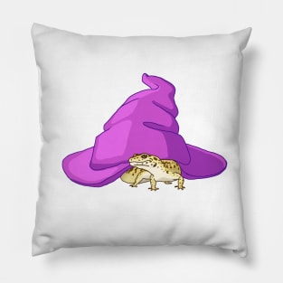 Leopard Gecko Witch Familiar- Frog and Witch Hat Pillow