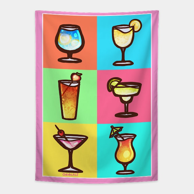 Boozy Patchwork Tapestry by Jan Grackle