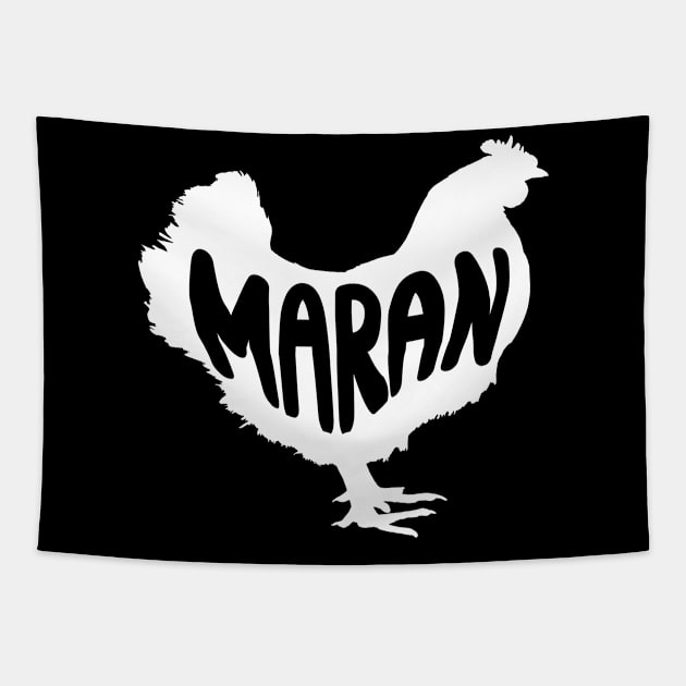 Maran Chicken Silhouette For Dark Colors Tapestry by designsmostfowl