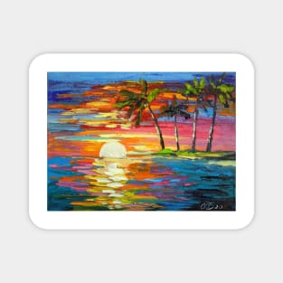 Dawn and palm trees Magnet