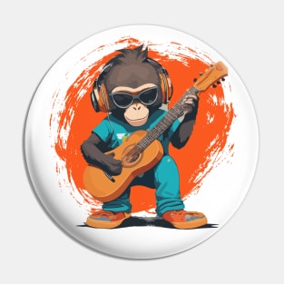 monkey play guitar Pin