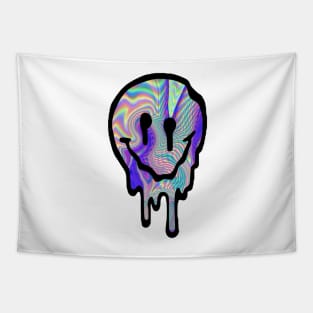 Trippy Drippy Smiley Face Tapestry