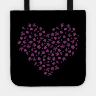 Autumn leaves heart Pink/Violet version Tote