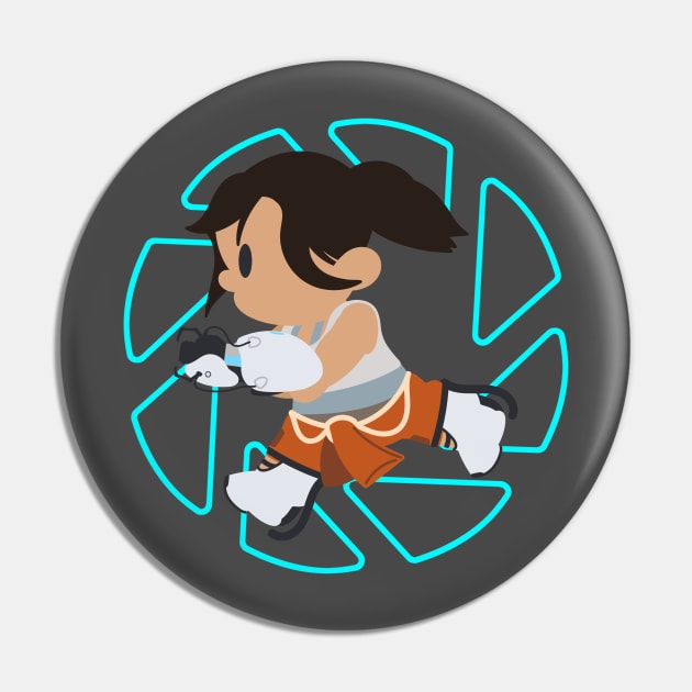 Chell Crossing - Aperture Logo Pin by JPenfieldDesigns