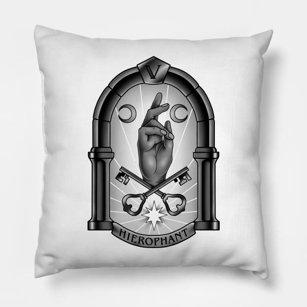 Hierophant Tarot card Pillow by Smurnov