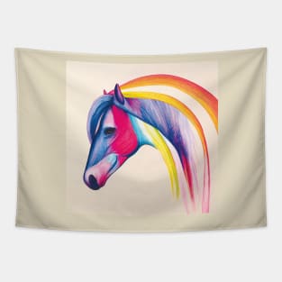 Stunning Rainbow Horse Tapestry