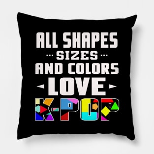 All Shapes, Sizes and Colors Love K-POP - Dark BG Geometric Design Pillow