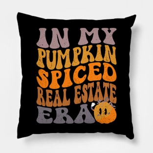 Retro Real Estate Agent In My Pumpkin Spiced Real Estate era Thanksgiving Pillow