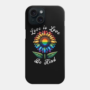 Love Is Love Rainbow Sunflower LGBT+ Gay Lesbian Pride 2024 Phone Case