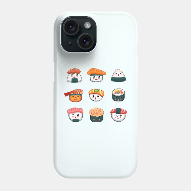 Sushi faces Phone Case by Vintage Dream
