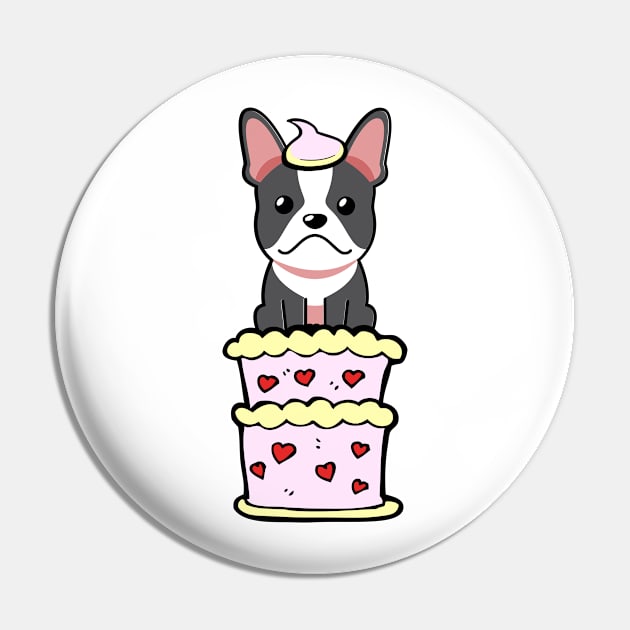 French bulldog Jumping out of a cake Pin by Pet Station