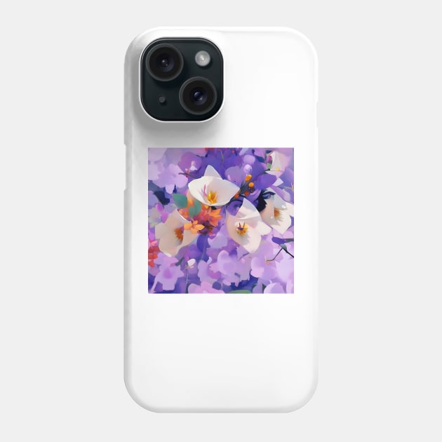 White Blossoms over Lilacs Phone Case by DANAROPER