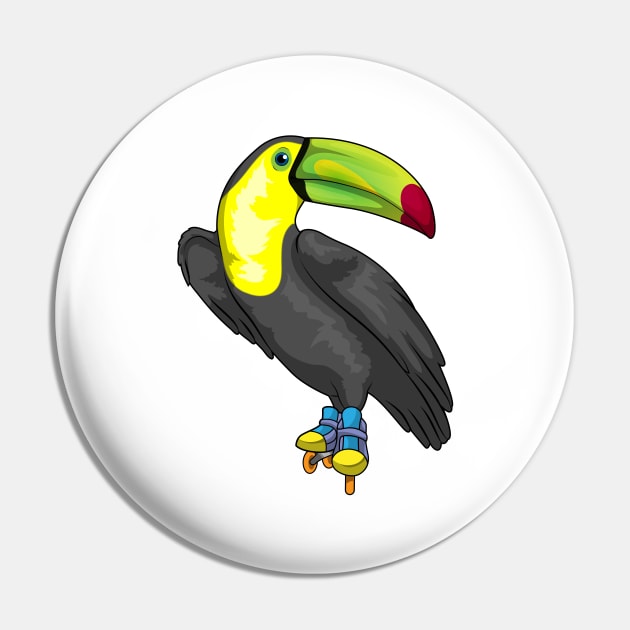 Toucan Inline skating Roller skates Pin by Markus Schnabel