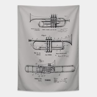 Jazz Trumpet, Cornet, Trombone Vintage Blueprints Tapestry