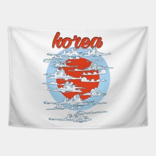 Korea rising sun logo. Tapestry