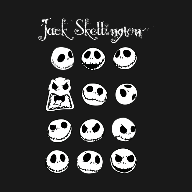 Jack Skeleton Face Moods Funny by Prolifictees