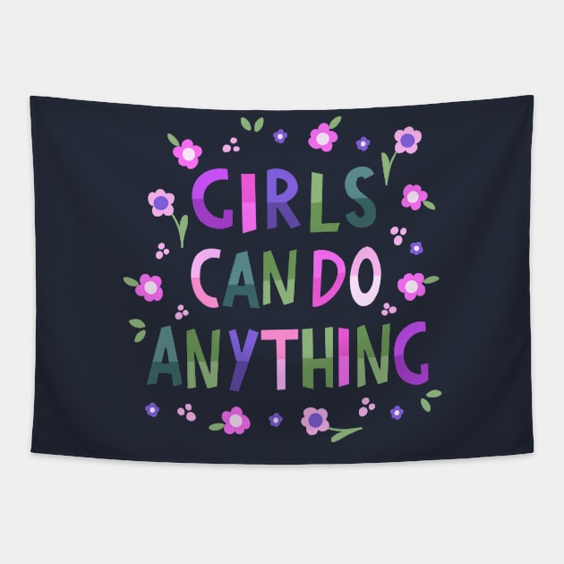 Girls can do anything Tapestry by Valeria Frustaci 
