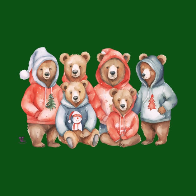 Hoodies  Christmas Bears by Viper Unconvetional Concept