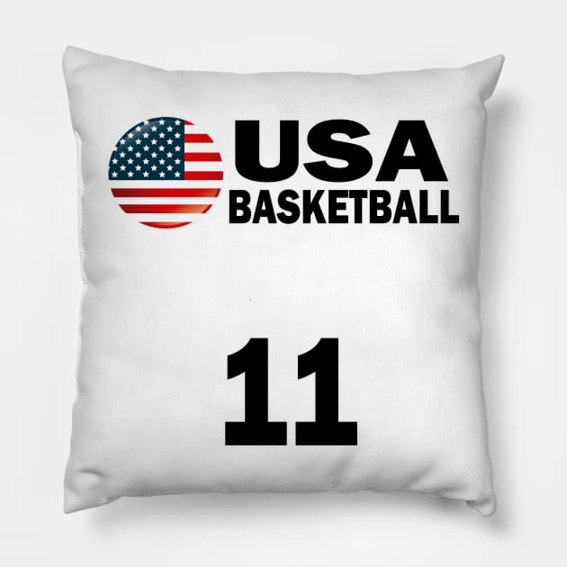 USA Basketball Number 11 T-shirt Design Pillow by werdanepo