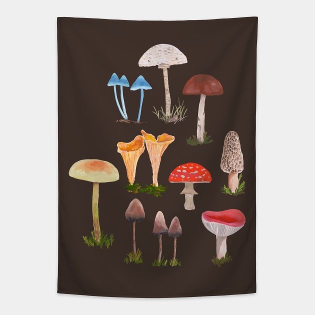 Mushrooms Tapestry by Das Brooklyn