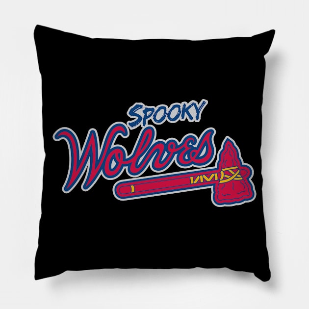 Spooky Wolves (baseball) Pillow by SpookyWolves