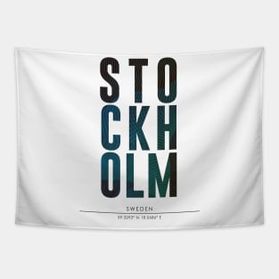 Stockholm city typography Tapestry