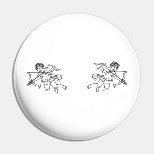 Cherubs Black and White Pin