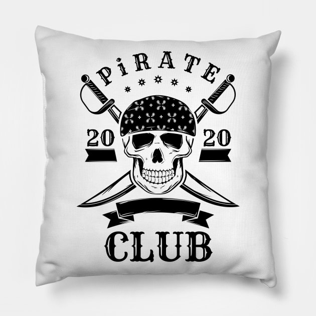 Pirate Club 2020 Pillow by Mad Art