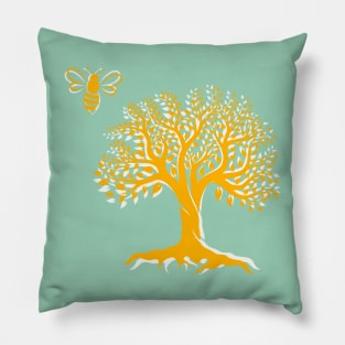 Tree of Life and Bee - Nature Lovers Design Pillow