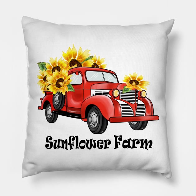 Sunflower Farm Pillow by AMER.COM