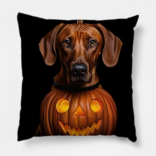 Funny Pumpkin Rhodesian ridgeback Halloween Pillow