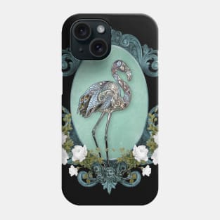 Wonderful elegant flamingo with flowers Phone Case