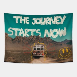 Wanderlust Wheels: The Journey Starts Now Tapestry