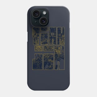 Tianjin, China City Map Typography - Gold Art Deco Phone Case