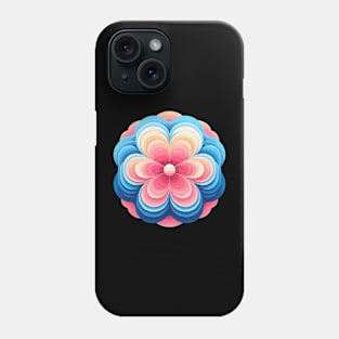 Abstract Pink Blue Flower Phone Case