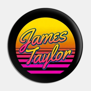 James Personalized Name Birthday Retro 80s Styled Gift Pin