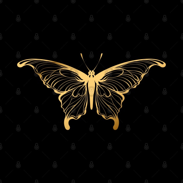 Gold Butterfly by OKUR Creative