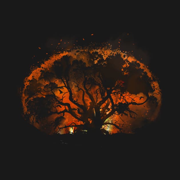 Burning Tree - Inferno Wildfire Smoke and Flames by Area31Studios