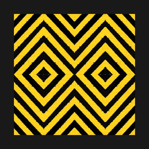 HIGHLY Visible Yellow and Black Line Kaleidoscope pattern (Seamless) 2 by Swabcraft