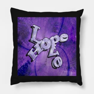 Inspirational Quote & Purple Spiritual Graphic Design Hope & Love Pillow