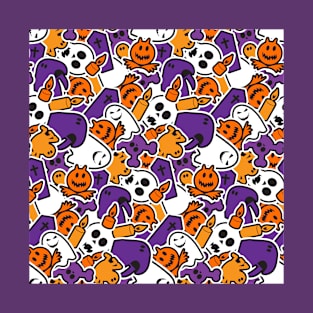 Ghost Pumpkin Skull Halloween T-Shirt