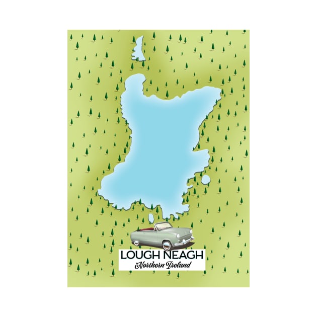 Lough Neagh Northern Ireland old map by nickemporium1