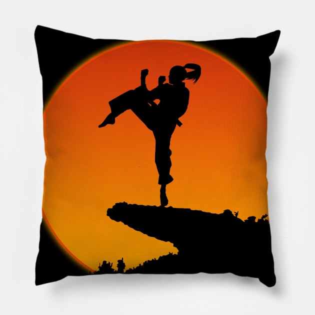 Fighter Pose Pillow by nickbeta